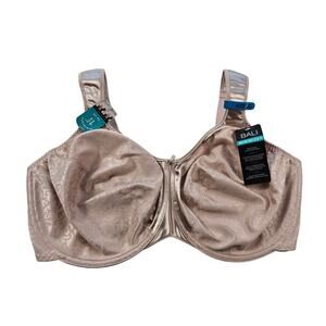 NWT Bali 42DDD Minimizer beige nude satin lace bra NEW comfortable casual